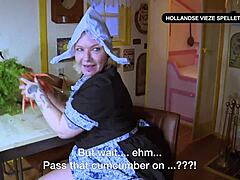 Besuche eine holländische MILF für dreckige Ranch-Spiele mit Creampie! Volle Szene wartet 😜