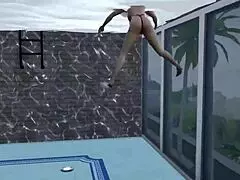 Naruto hentai: Hinata and Sakura swapped for pool day assfucking