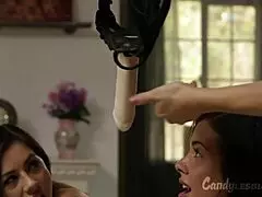 Step mom teaches lesbian fucking