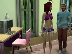 perverted old man fucks tenant in pool with huge cock.