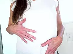 Sofie Marie, you sexy skinny milf, suck that big cock with no hands and swallow cum!