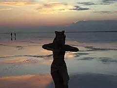 pink sky white salt features mature amateurs dancing