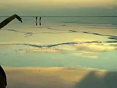 pink sky white salt features mature amateurs dancing