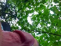 Mature Guy Sprays Outdoors in Casual Masturbation