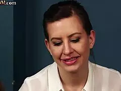 cfnm police lady spies on a wild 3some handjob at her station