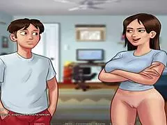 Friend performs oral on mature pussy in anime hentai scene