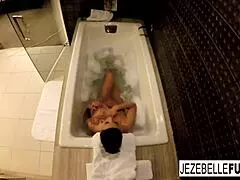 sexy jezebelle bond films herself taking a relaxing bath