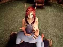 Hot elf milf redhead rides in warcraft parody 😍