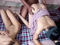 neighbor stepmom and young girl massaged together in hindi story
