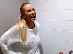 hottest blonde lesbian pornstars banging with strapon outdoors