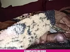 my friend's wife grabs my cock and makes me cum while watching a movie