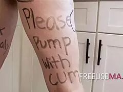 Degradable freeuse milf in bikini with fake tits