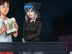 In summertime saga episode 54, a sexy superhero appears.