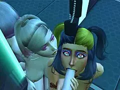 Страстта в Cyberpunk 2077 3D нощ на забавление