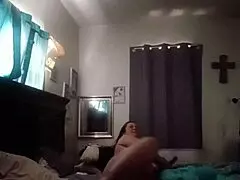 jail call turns into steamy phone sex with sexy milf's big ass and hairless pussy in solo play