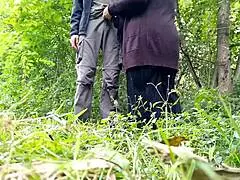 This stranger teased my nipples while I milked him outdoors in public.