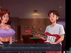 In summertime saga 53, the neighbors engage in a roleplay game with amazing big tits