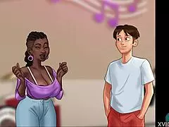 In summertime saga 53, the neighbors engage in a roleplay game with amazing big tits