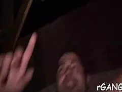 Beauties get nailed by male with fucking and blowjob