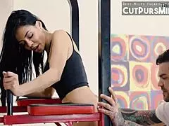 canela skin gets fucked hard in the gym