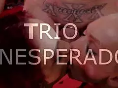 Intense public trio in barcelona salon