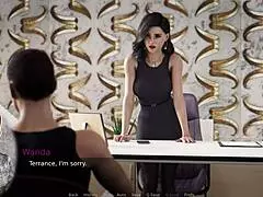 A teacher in pantyhose and skirt gets an upskirt view