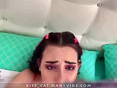 Step Sister Discovers Mom's Xmas Gift, Seduces Brother for First Time in Blindfolded Action