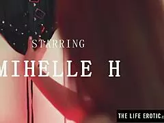 Pretty redhead whips her ass in bondage until cumming