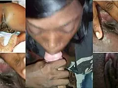 My neighbor's 40-year-old mom eagerly swallows my dick in homemade blowjob scene