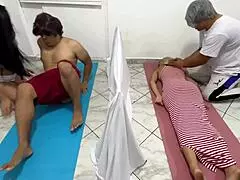 Sexy Massage Wife Fucks Husband During Couple's Session Beside Spouse