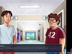 i'm tickling the asian teacher's pussy in summertime saga