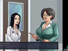 i'm tickling the asian teacher's pussy in summertime saga