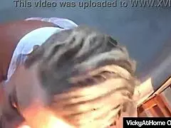 vicky vette rides big cock at pool