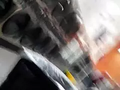 flashing at laundry mat to a mature lady she looks surprised