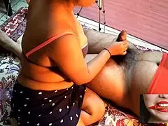 Indian couple bedroom sex with desi wife handjob action