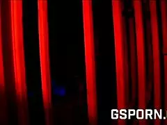 Ebony Marie Luv gets bent over and roughly fucked by big black cock in dungeon.