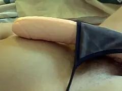 i watch my 58 year old wife enjoy her huge dildo and cumshots