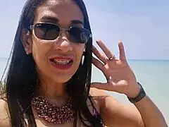 Latina milf sucks monster cock on road