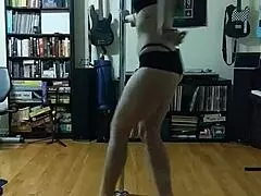 Feeling The Passion As The Fat Milf Undresses And Teases On The Dark Pole