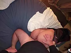 sharing a bed with a hot milf stepmom and fucking her pussy