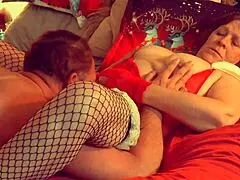 Grannys share a throwback Christmas lick leading to intense orgasms
