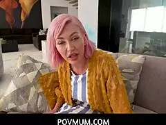 horny stepmom adira allure delivers perfect handjob with big tits!