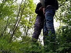 Chubby Neighbor with Fat Ass Gives Handjob Outdoors