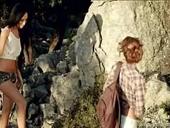 Beautiful lesbians share intimate moments.