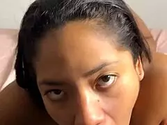 ebony gives huge bbc blowjob pov