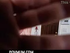 Blonde milf stepmother Sydney Paige gives sensual handjob to stepson in POV.