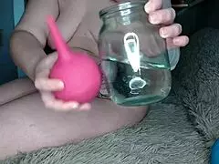 Stepmother-in-law readies her fat ass for intense anal action.