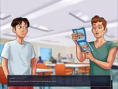 teacher's big tits bounce, summertime saga gameplay with monster cock action.