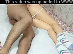 Horny half-naked stepsister triggers huge boner for perverted stepbrother