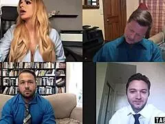 did you know it's a video chat? huge tits employee brooklyn chase masturbates